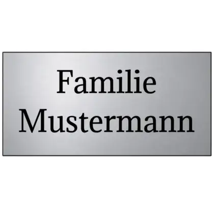 Individuelles Kunststoffschild mit Gravur in Edelstahloptik Maße: 98x49 mm