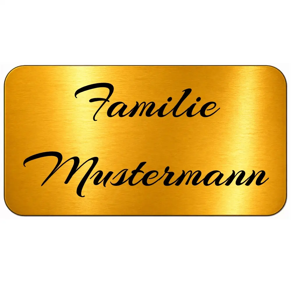 Kunststoffschild mit Gravur in Messingoptik Maße: 100x50 mm