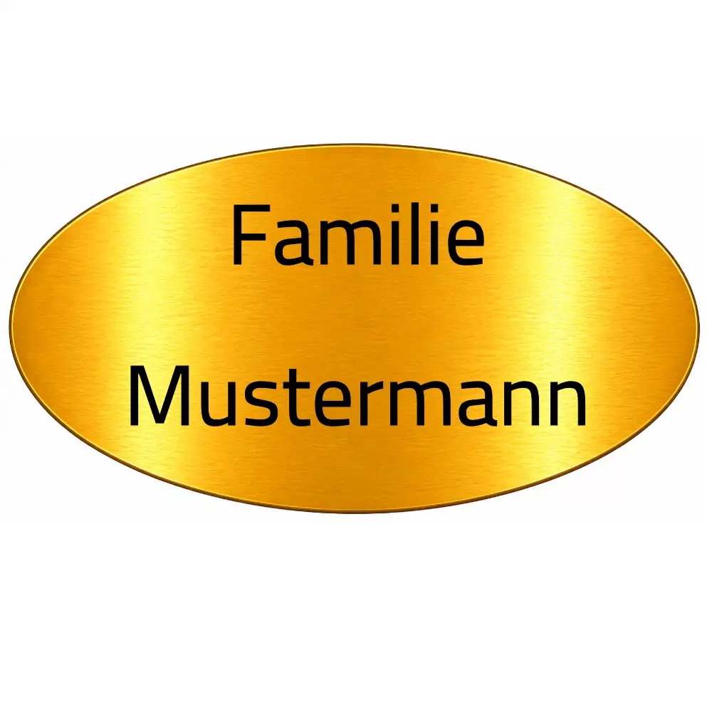 Kunststoff Briefkastenschild mit Gravur in Messingoptik selbstklebend Maße: 100x50 mm