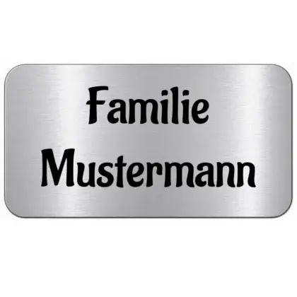 Kunststoff Schild mit Gravur in Edelstahloptik selbstklebend Maße: 100x50 mm