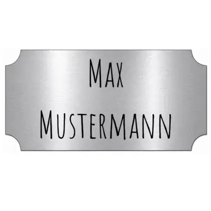 Gravur Kunststoffschild in Edelstahloptik selbstklebend Maße: 100x50 mm