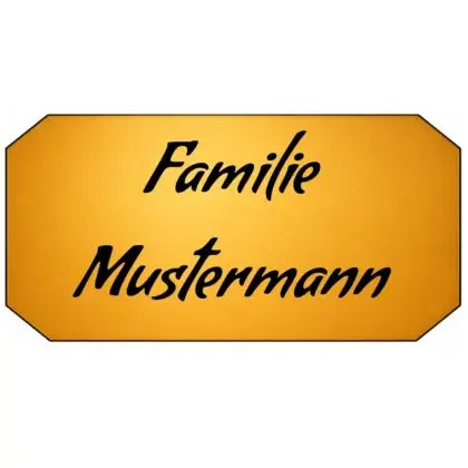 Personalisiertes Kunststoff Briefkastenschild in Messingoptik mit Gravur Maße: 98x49 mm