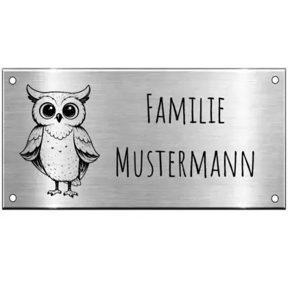 Ausgefallenes Namensschild für die Haustür Maße: 200x100 mm mit 4 Bohrungen