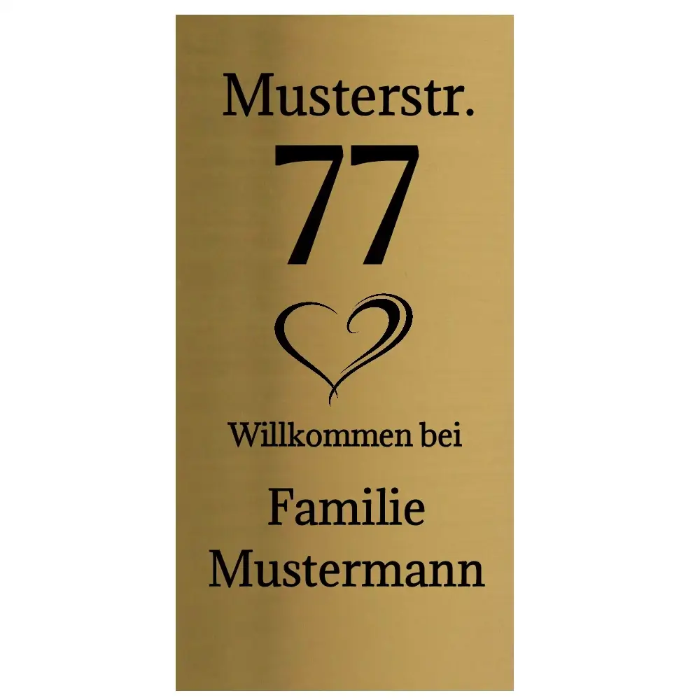 Blechschild mit Spruch aus Edelstahl in Messingoptik Maße: 100x200 mm