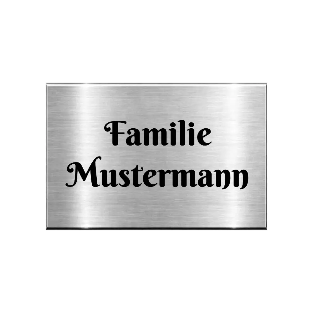 Edelstahl Briefkastenbeschilderung mit Gravur Maße: 60x40 mm