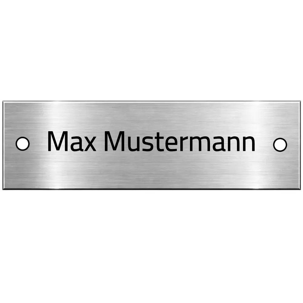 Klingel und Briefkastenschild aus Edelstahl mit Gravur Maße: 100x30 mm mit 2 Bohrungen