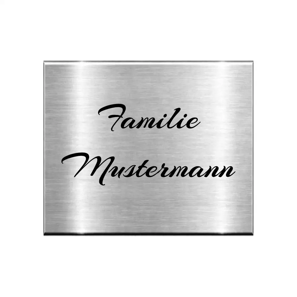 Edelstahl Klingelschild personalisiert mit Gravur Maße: 60x50 mm