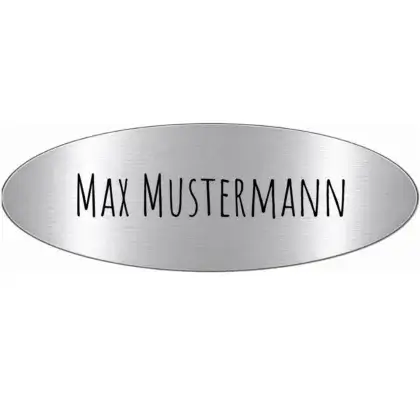 Kunststoffschild gravieren lassen in Edelstahloptik Maße: 98x35 mm
