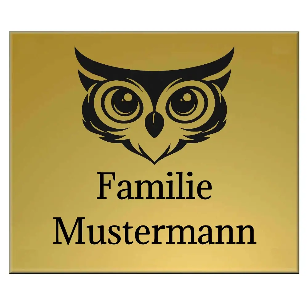 Messing Namensschild mit Gravur Maße: 120x100x2 mm – Bild 2