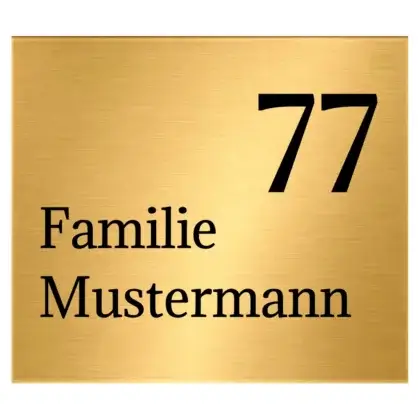 Messingschild für die Tür mit Gravur Maße: 70x80x2 mm