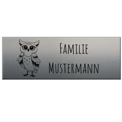 Metall Türschild personalisiert aus Edelstahl mit Gravur Maße: 125x40 mm