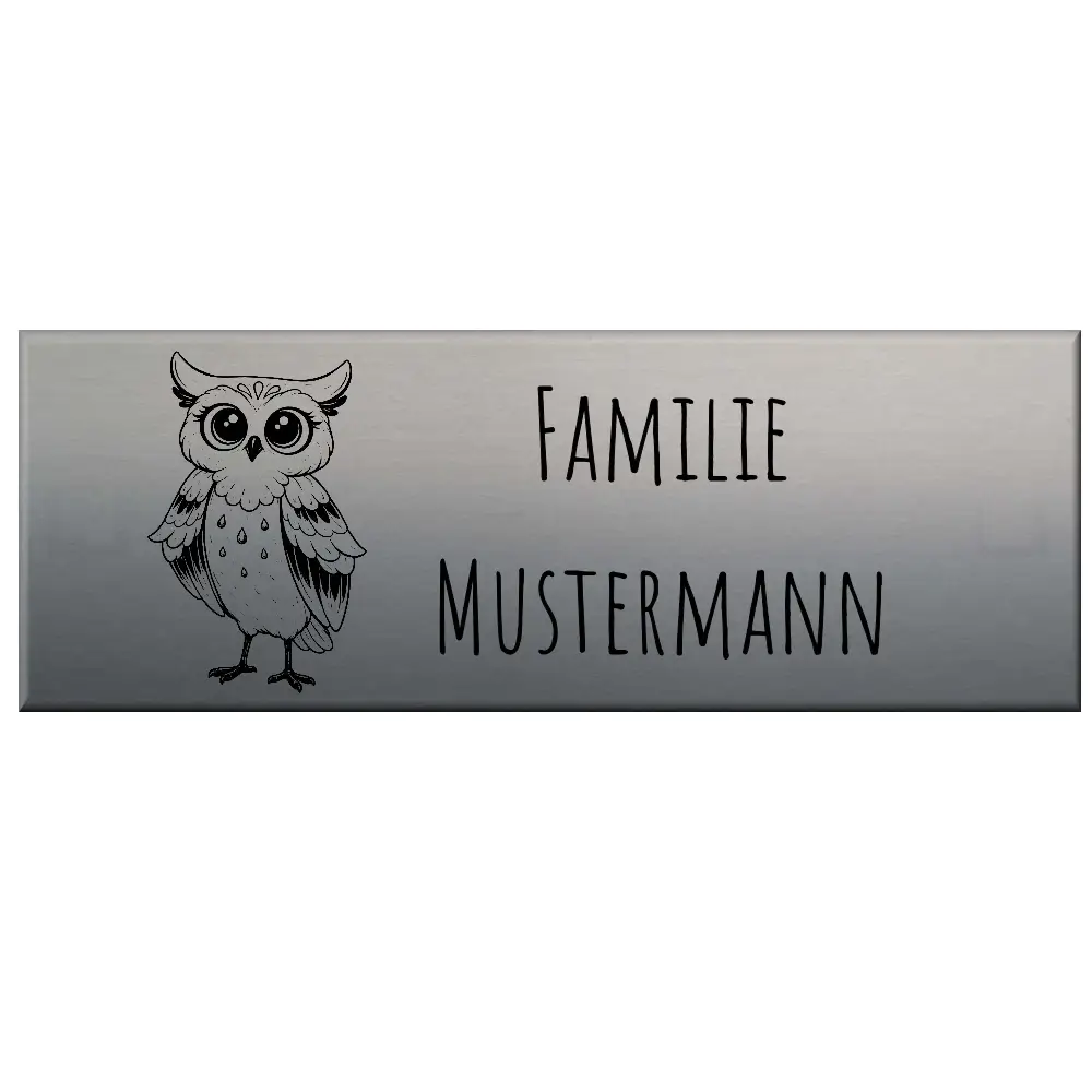 Metall Türschild personalisiert aus Edelstahl mit Gravur Maße: 125x40 mm