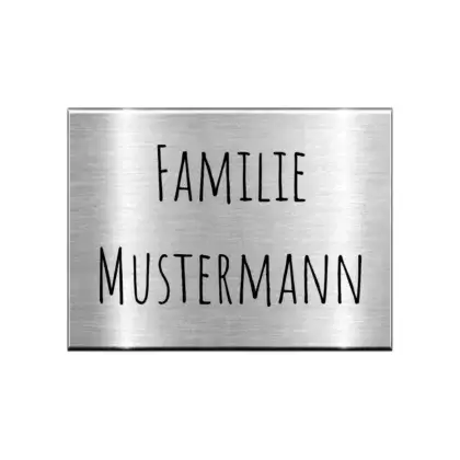 Schild personalisiert aus Edelstahl mit Gravur Maße: 60x45 mm