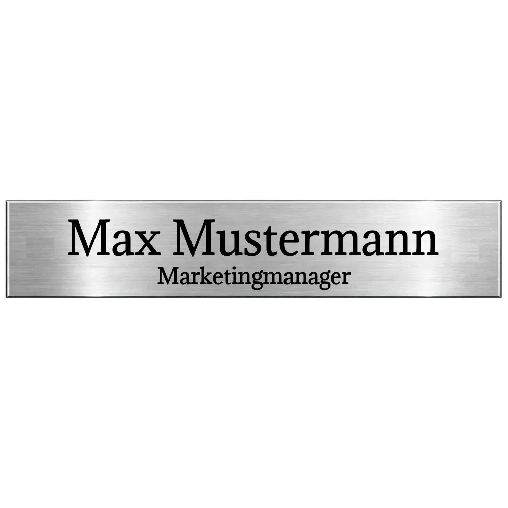 Türschild für das Büro aus Edelstahl mit Gravur Maße: 125x25 mm