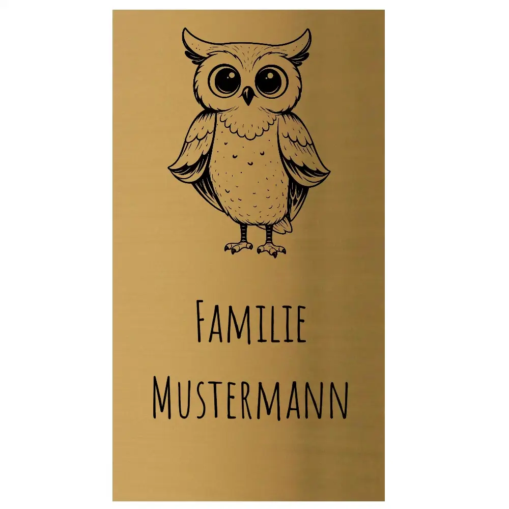 Türschild individuell gestalten aus Edelstahl in Messingoptik Maße: 100x180mm