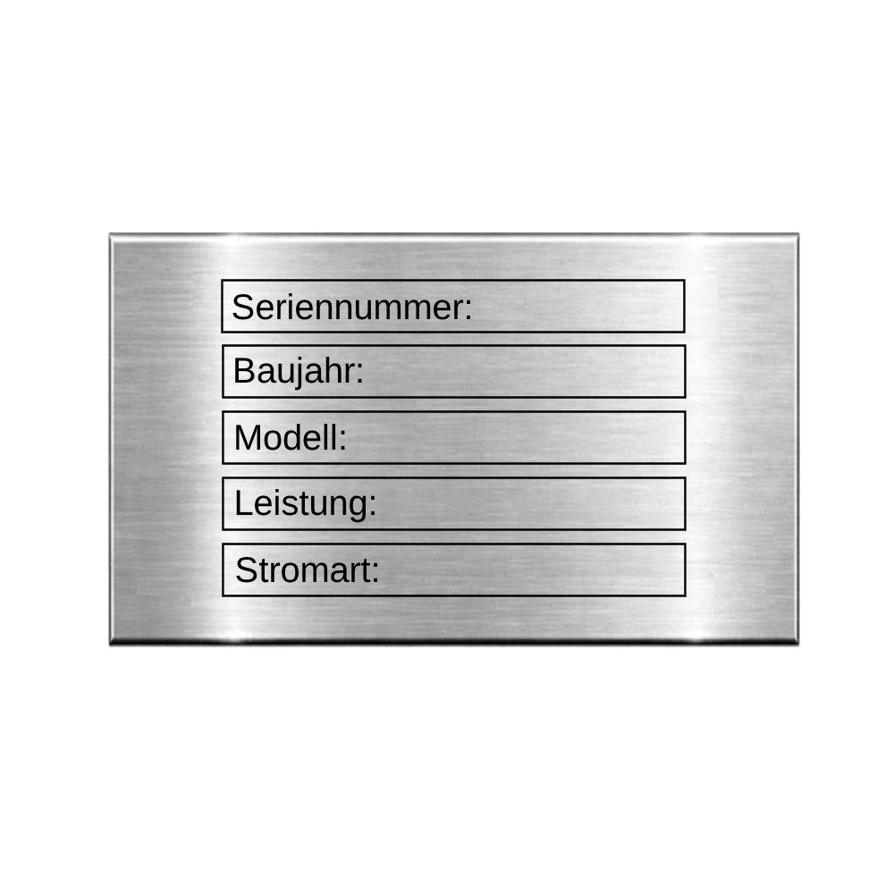 Typenschild mit Gravur aus Edelstahl Maße: 50x30 mm – Bild 2