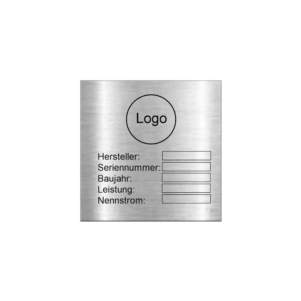 Typenschild selber erstellen mit Lasergravur Maße: 40x40 mm – Bild 2