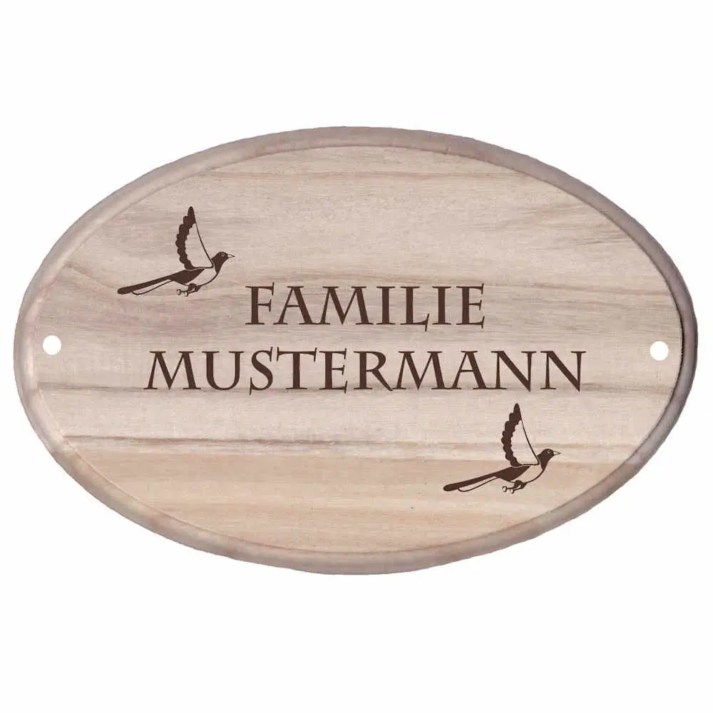 Holzschild mit Bohrungen zum Verschrauben