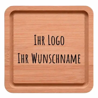 Holz Untersetzer personalisiert mit Gravur Maße: 100x100 mm