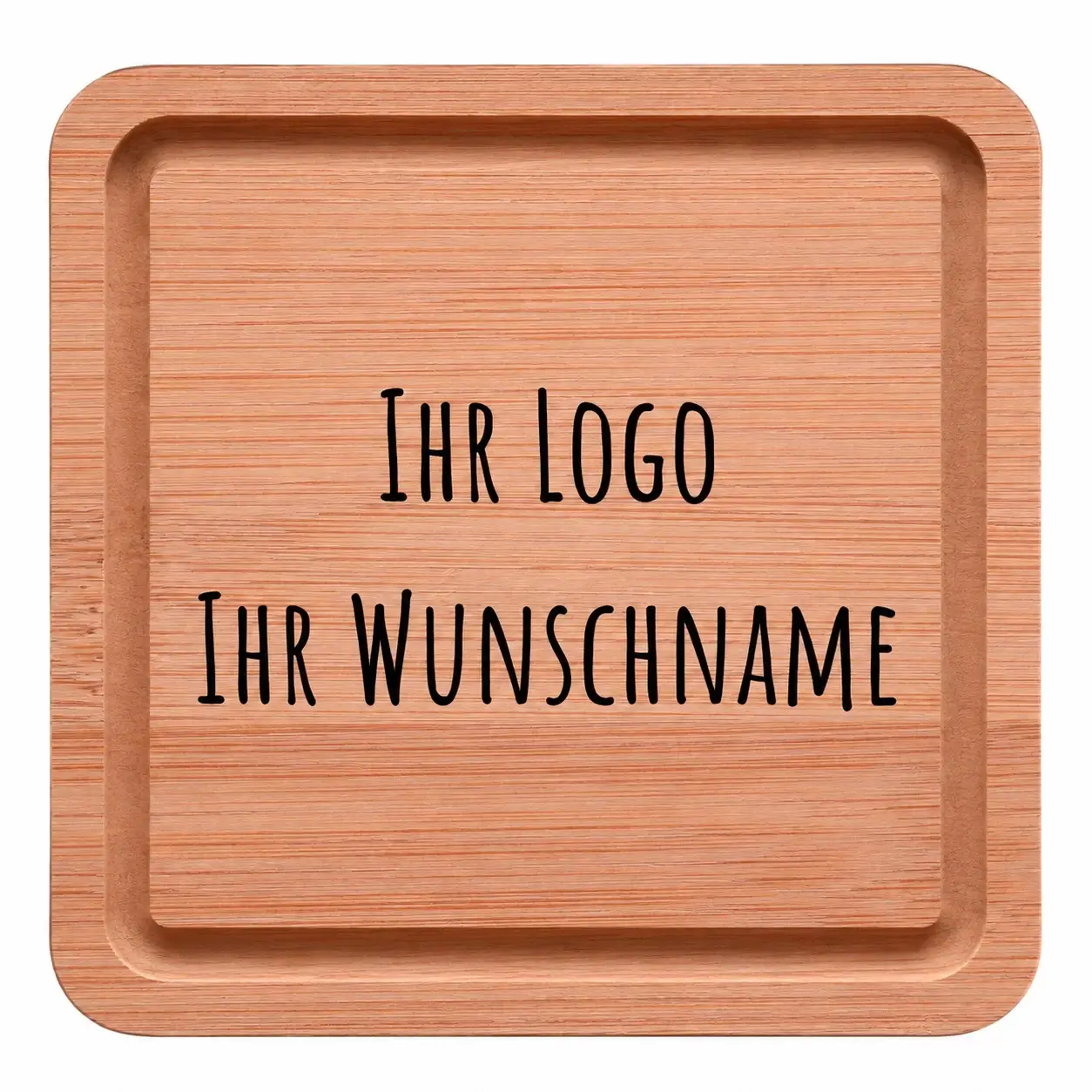 Holz Untersetzer personalisiert mit Gravur Maße: 100x100 mm